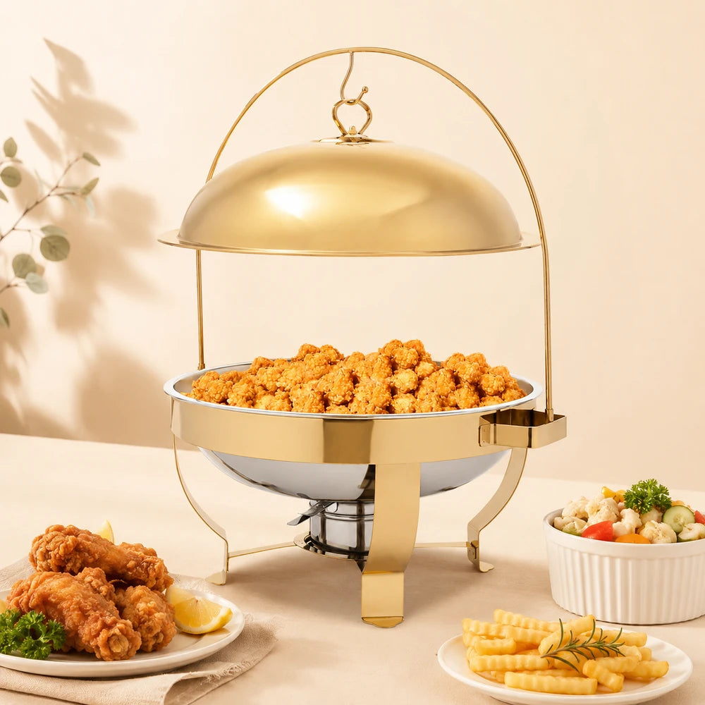 Gold Round Chafing Dish