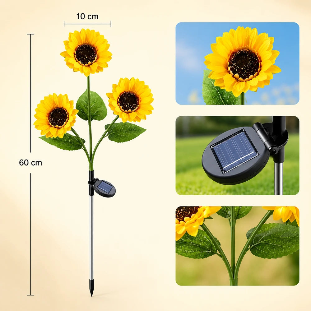 Solar Powered Sunflower Lawn Lamp