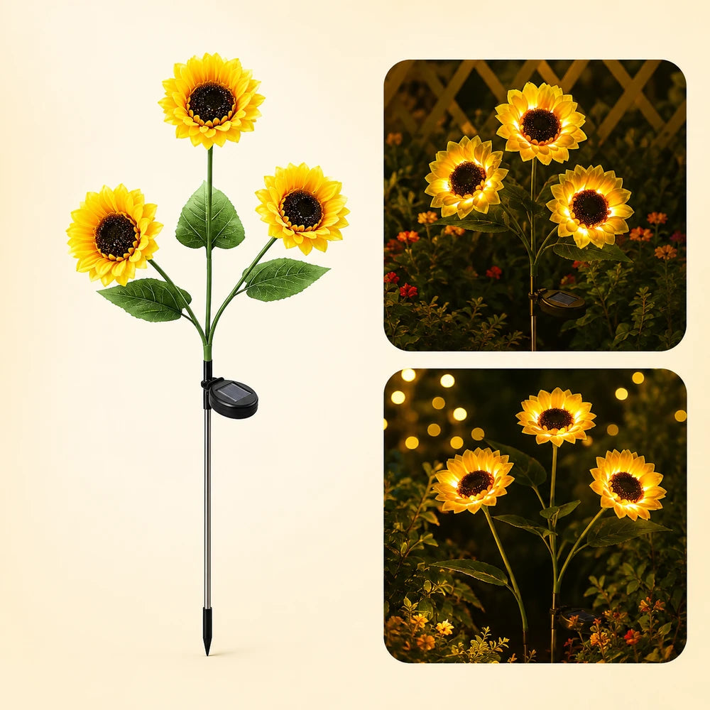 Solar Powered Sunflower Lawn Lamp