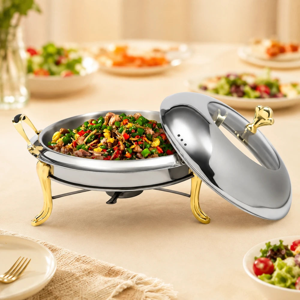 Gold Round Chafing Dish