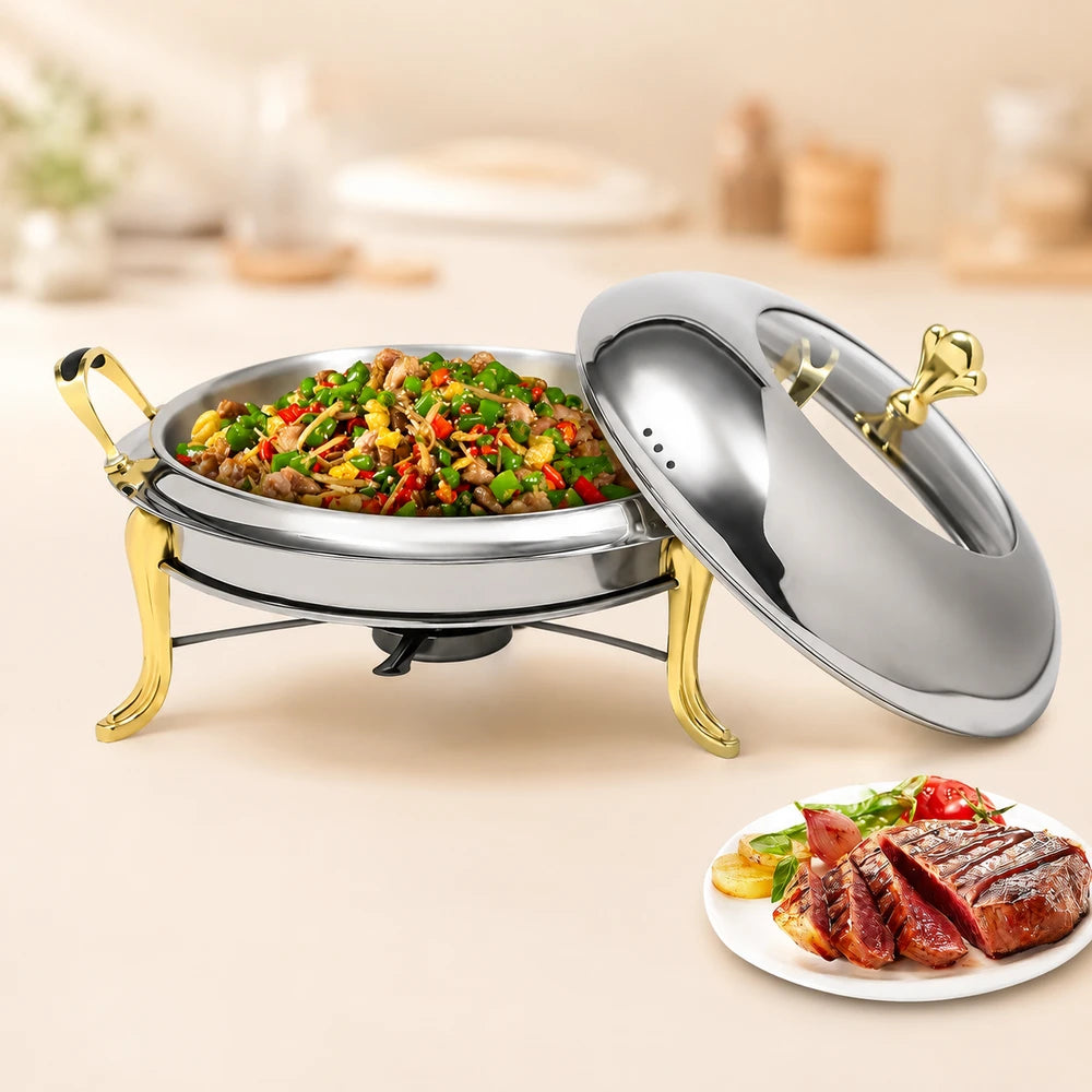 Gold Round Chafing Dish