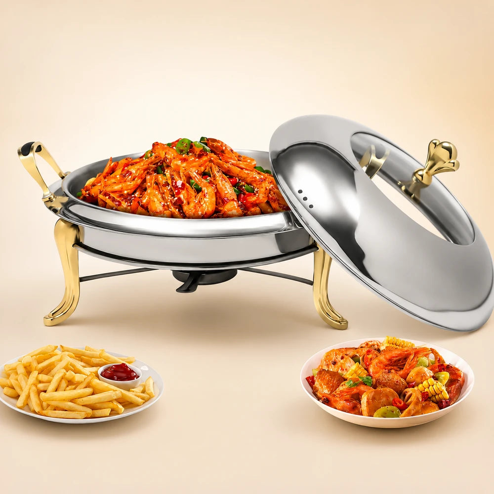 Gold Round Chafing Dish