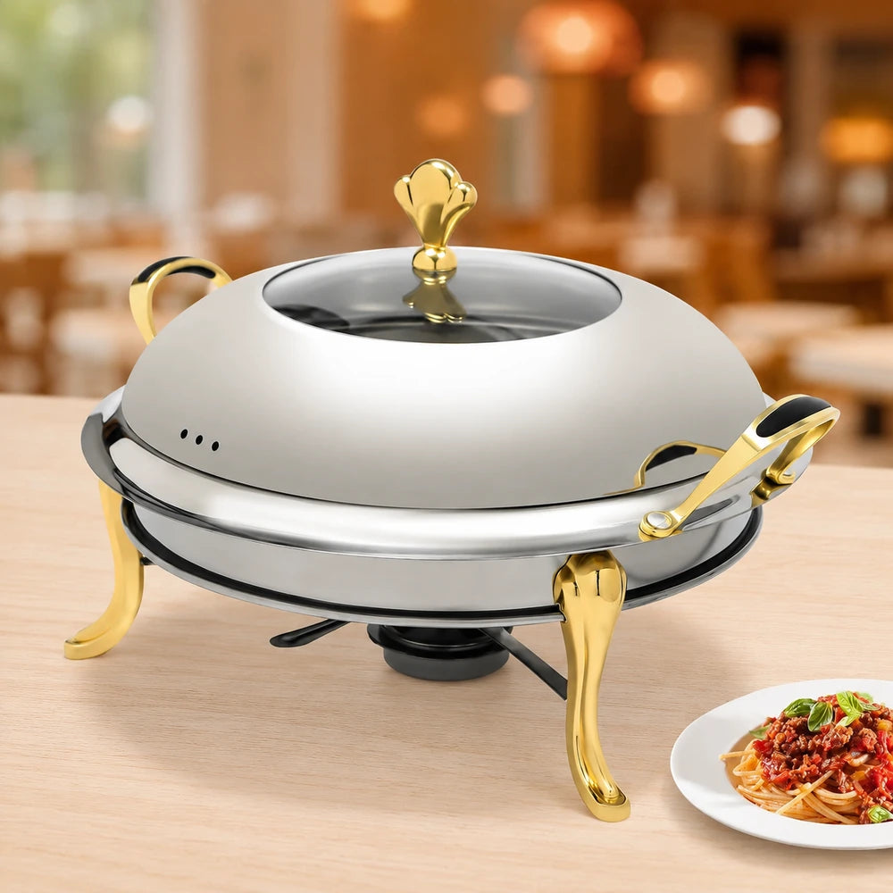 Gold Round Chafing Dish