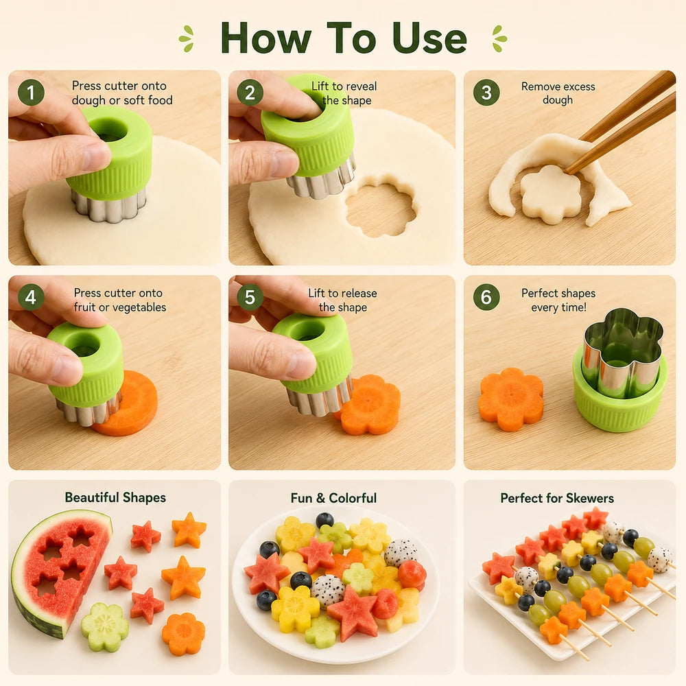 Stainless Steel Cookie and Vegetable Cutting Set