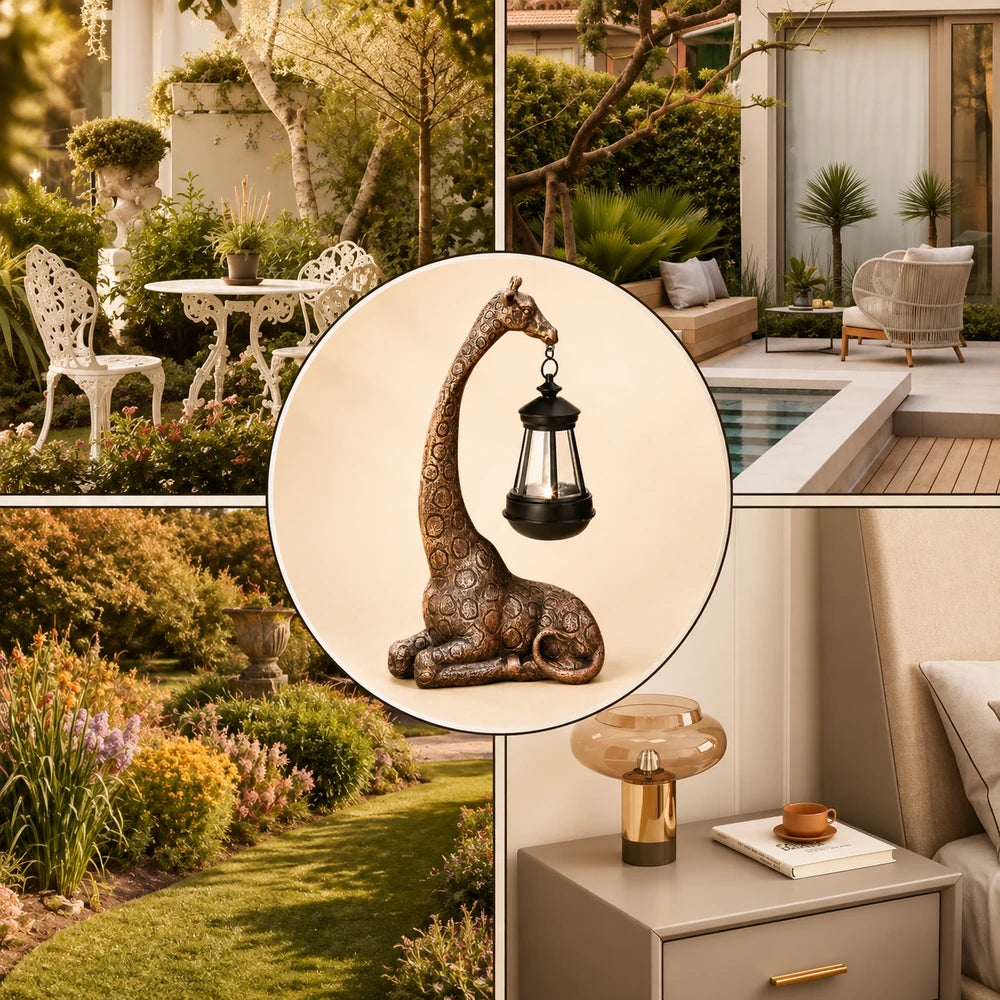 Giraffe Solar Garden Statue