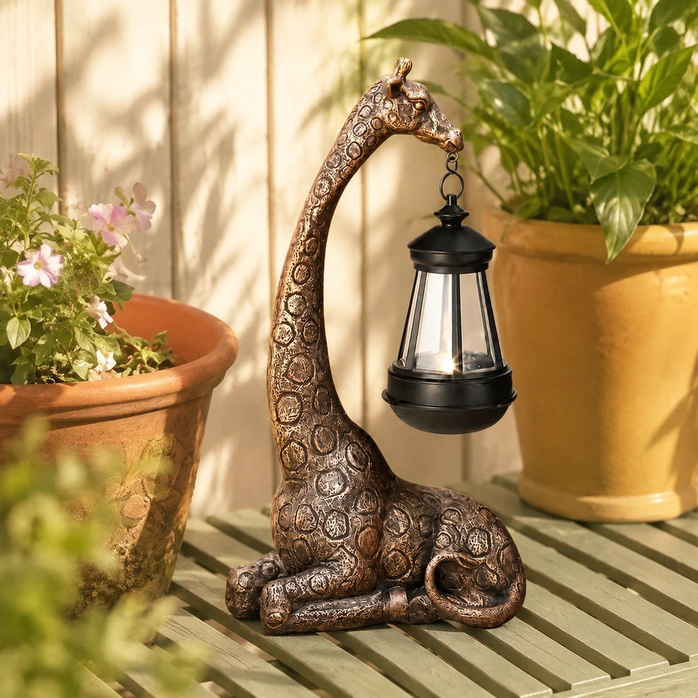 Giraffe Solar Garden Statue