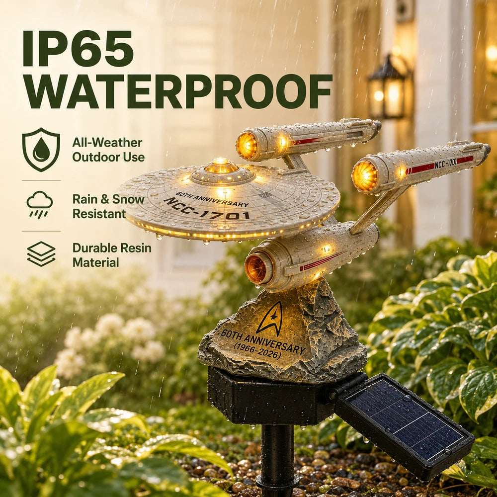 Retro Spaceship Solar Garden Stake