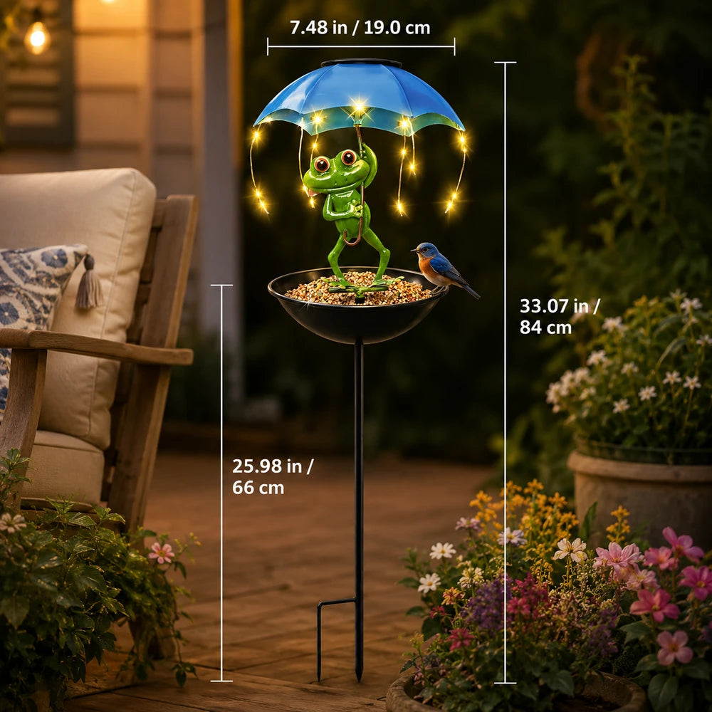 Solar Powered Frog Statue Garden Light