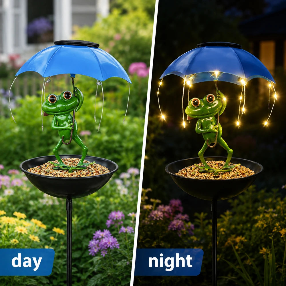 Solar Powered Frog Statue Garden Light