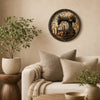 Vintage Sewing Machine Wooden Disc Decor