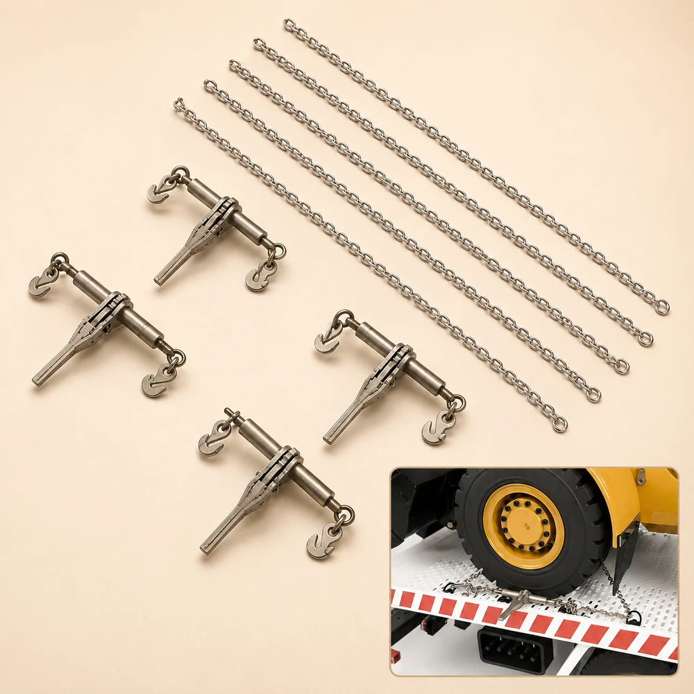 Metal Ratchet Binders Transport Chains for RC Trucks