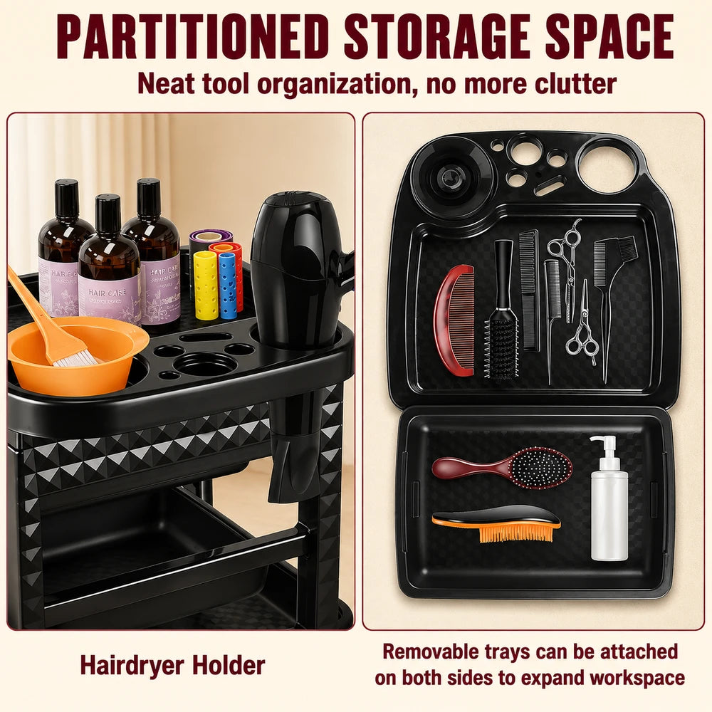 5-Tier Salon Rolling Cart