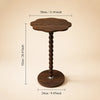 Brown Floral Wood Side Table