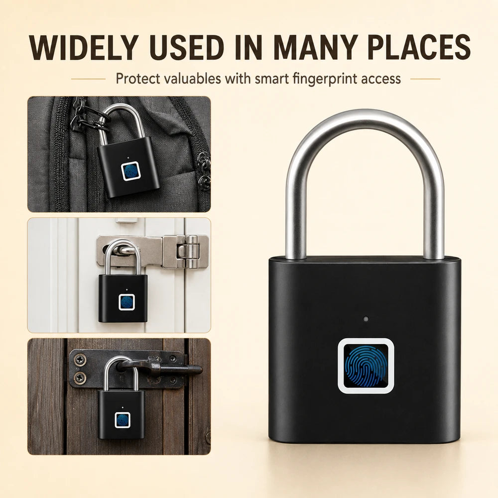 Keyless Smart Fingerprint Padlock