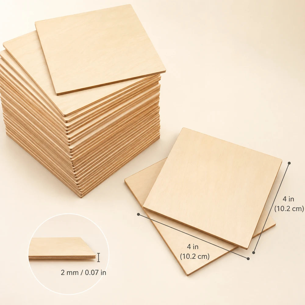 Unfinished Wood Square Blanks