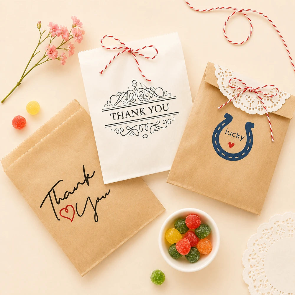 Kraft Thank You Paper Gift Bags