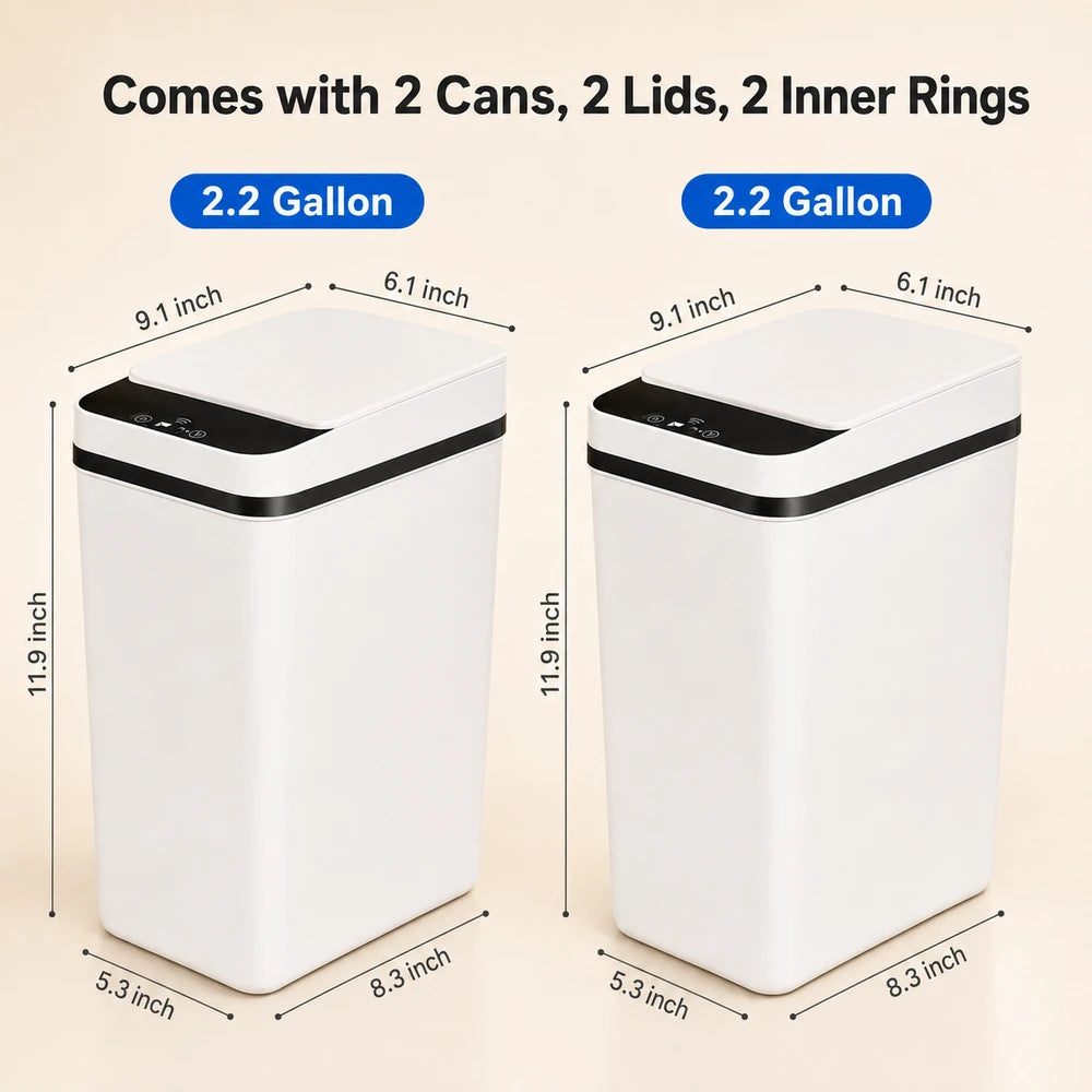 Slim Touchless Motion Sensor Bathroom Trash Can