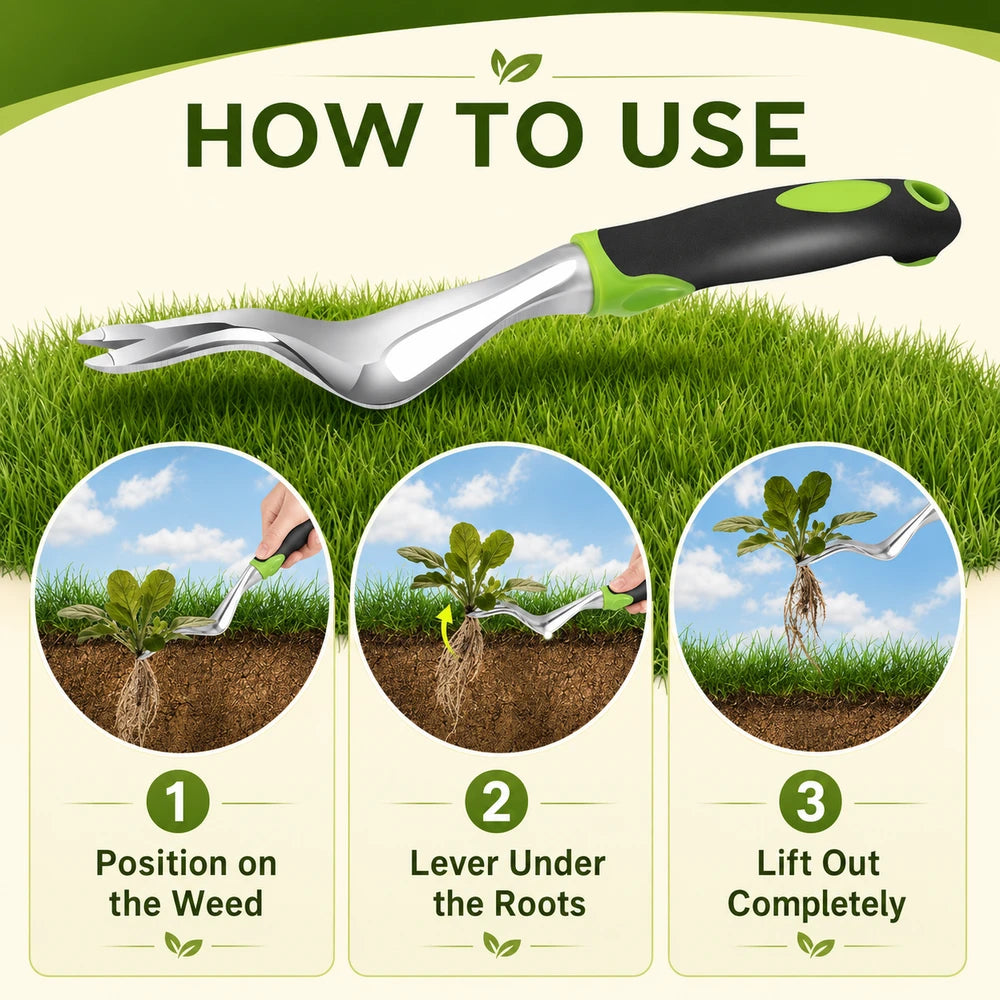 Ergonomic Aluminum Alloy Hand Weeder Tool