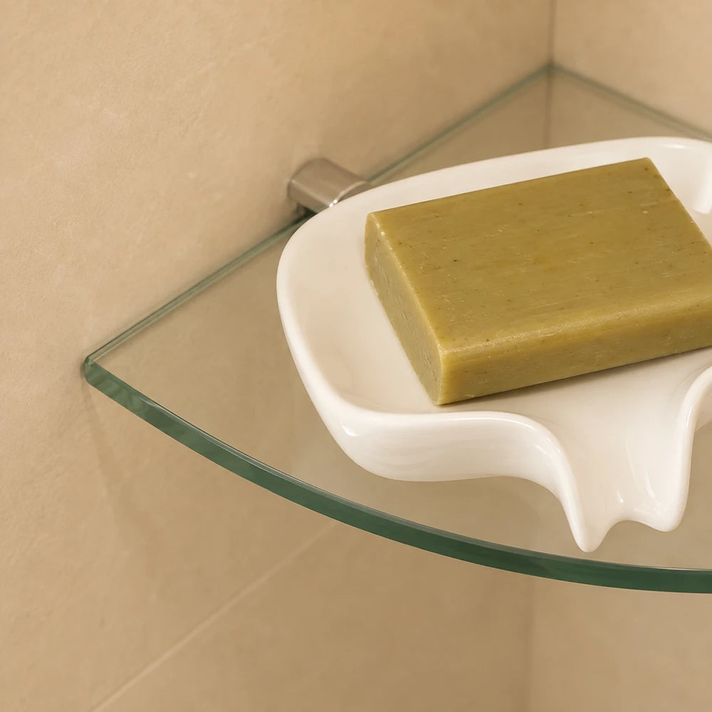 Glass Corner Shelf Wall Organizer
