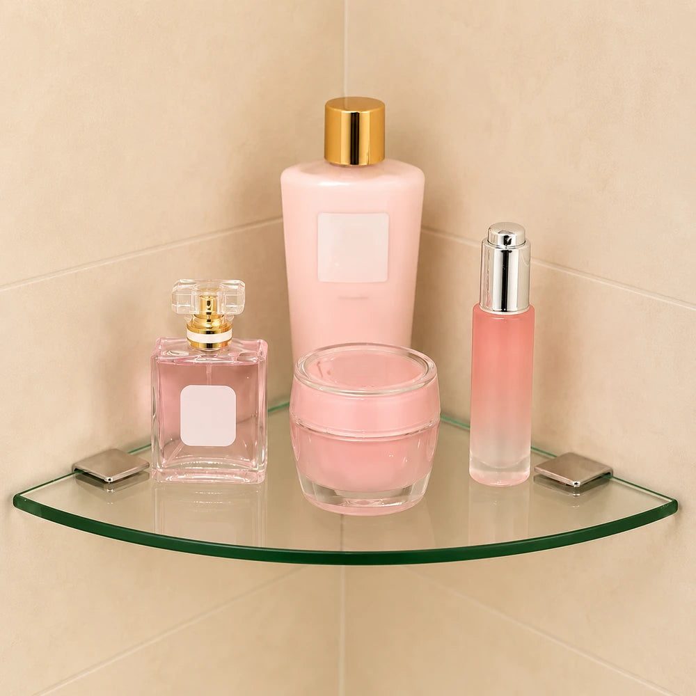 Glass Corner Shelf Wall Organizer