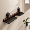 Walnut Suction Cup Bathroom Shelf