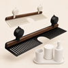 Walnut Suction Cup Bathroom Shelf