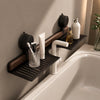 Walnut Suction Cup Bathroom Shelf