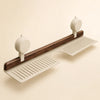 Walnut Suction Cup Bathroom Shelf
