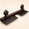 Walnut Suction Cup Bathroom Shelf