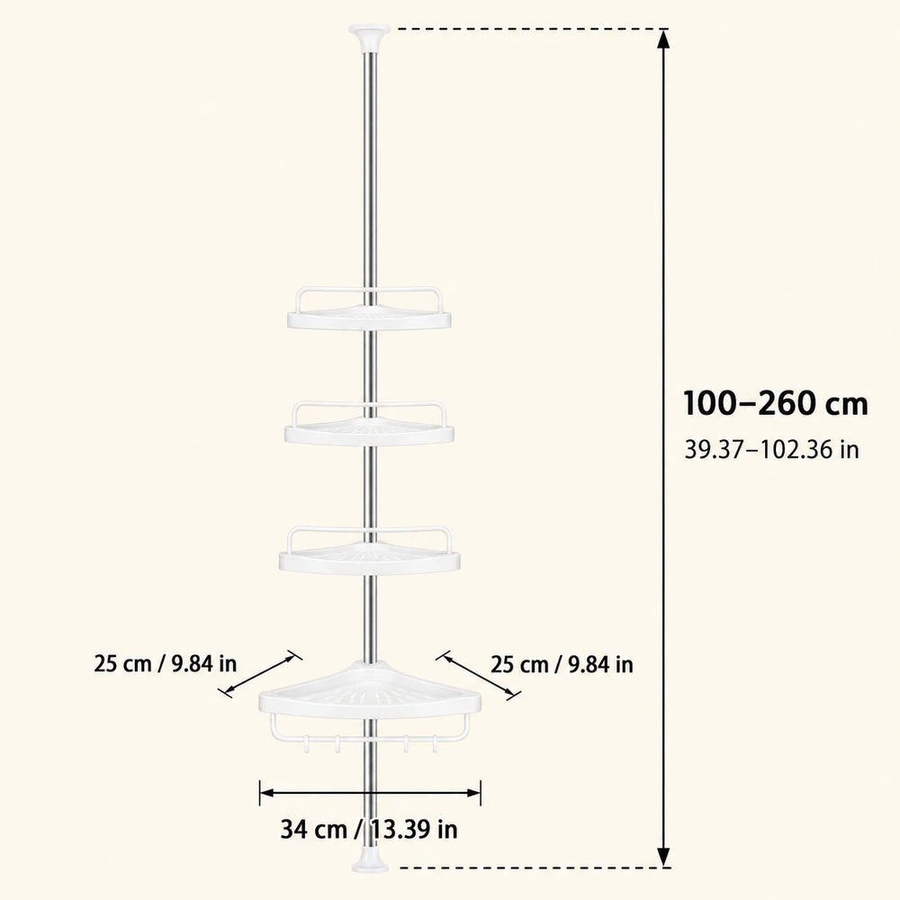 Adjustable Telescopic Corner Shower Shelf