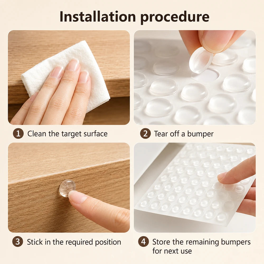 Transparent Silicone Cabinet Door Stopper Pads