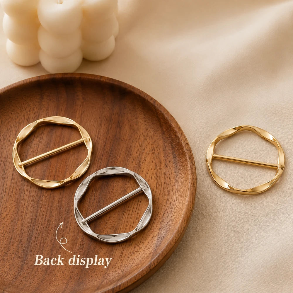Multipurpose Shirt Ring Belt Scarf Buckle Set