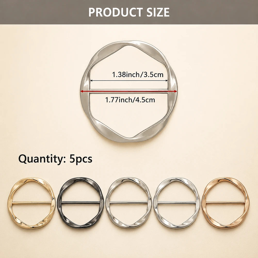 Multipurpose Shirt Ring Belt Scarf Buckle Set