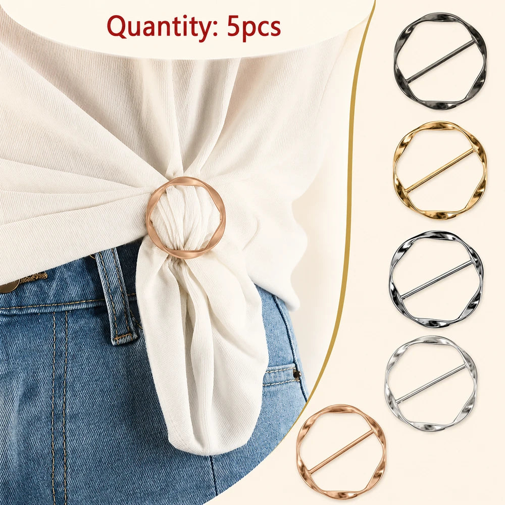 Multipurpose Shirt Ring Belt Scarf Buckle Set