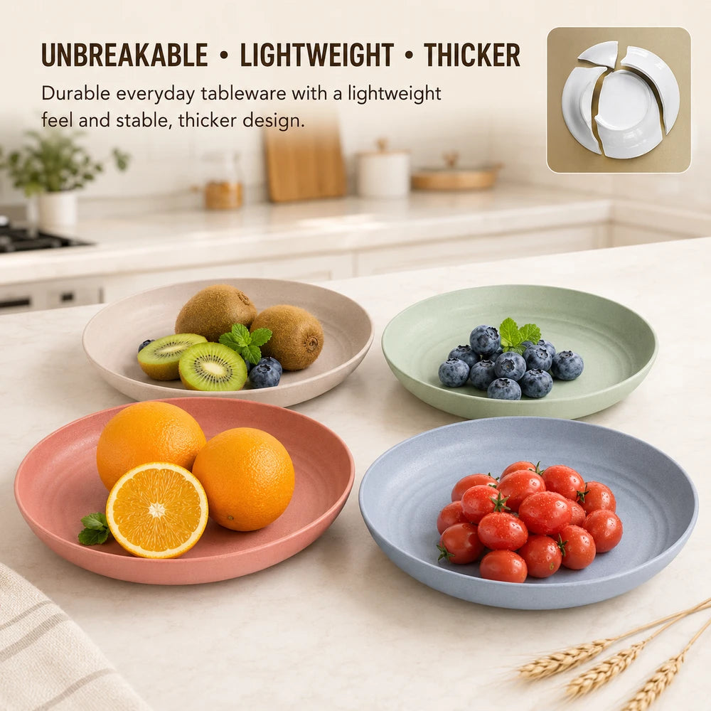 Lightweight Wheat Straw Dinner Plates