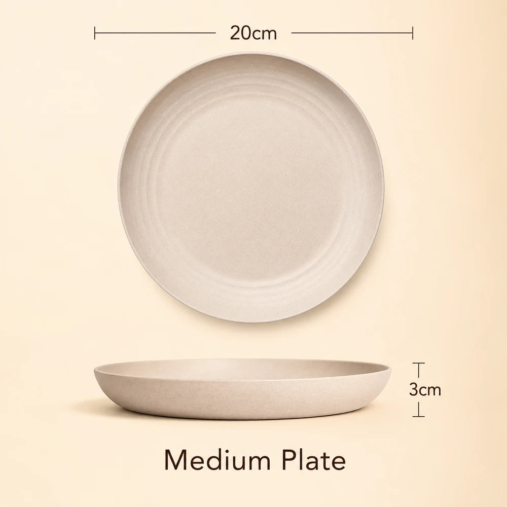 Lightweight Wheat Straw Dinner Plates