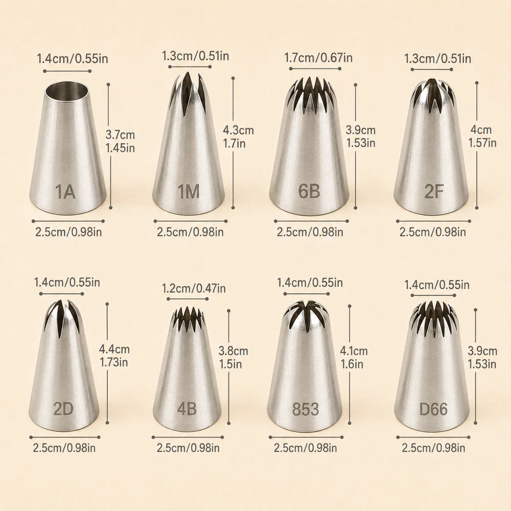 Stainless Steel Piping Nozzles Set
