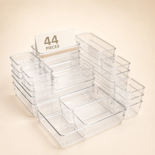 Transparent Plastic Drawer Storage Box Set