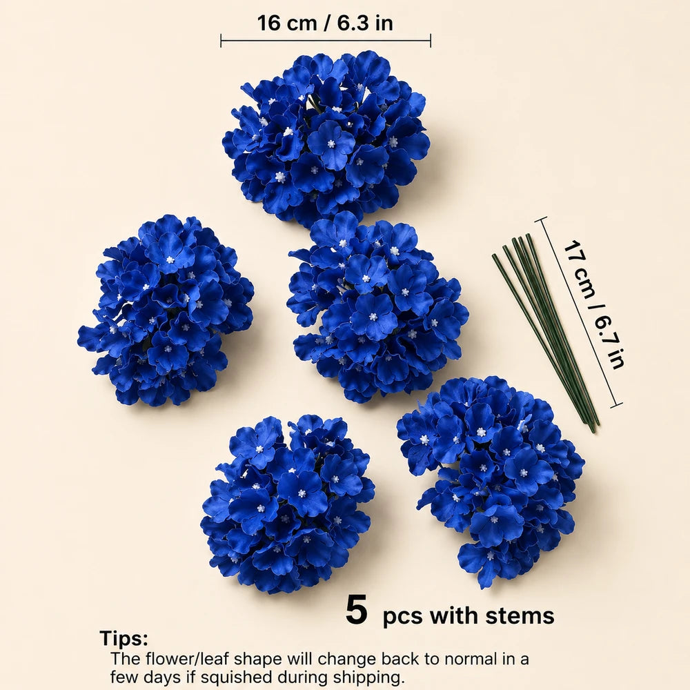 Artificial Blue Hydrangea Flower Bouquet