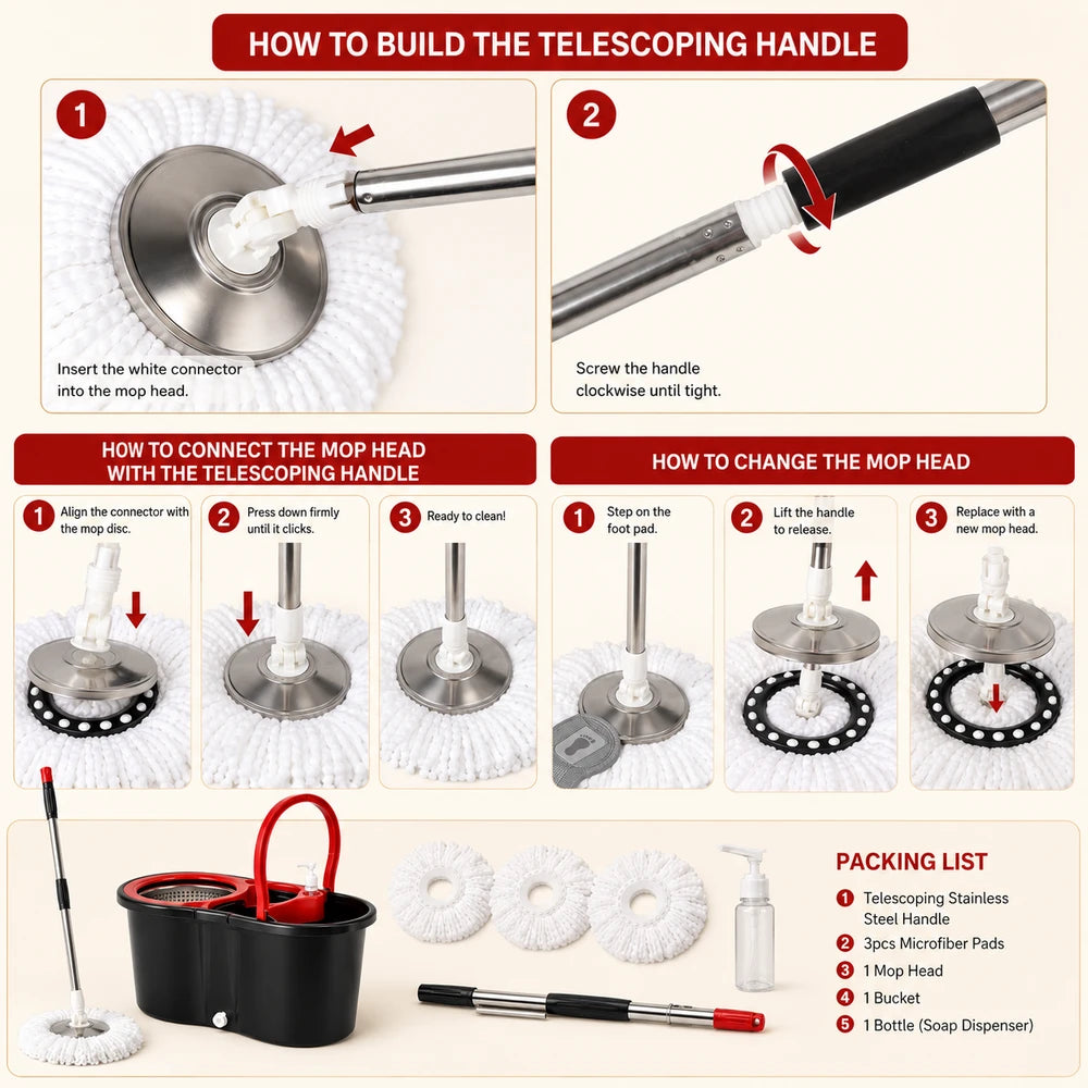 Spin Mop and Bucket Set