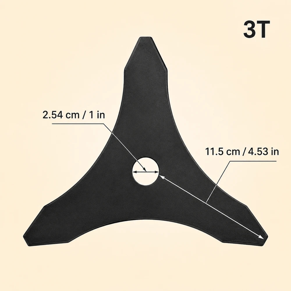 Carbide 3-Tooth Brush Cutter Blade
