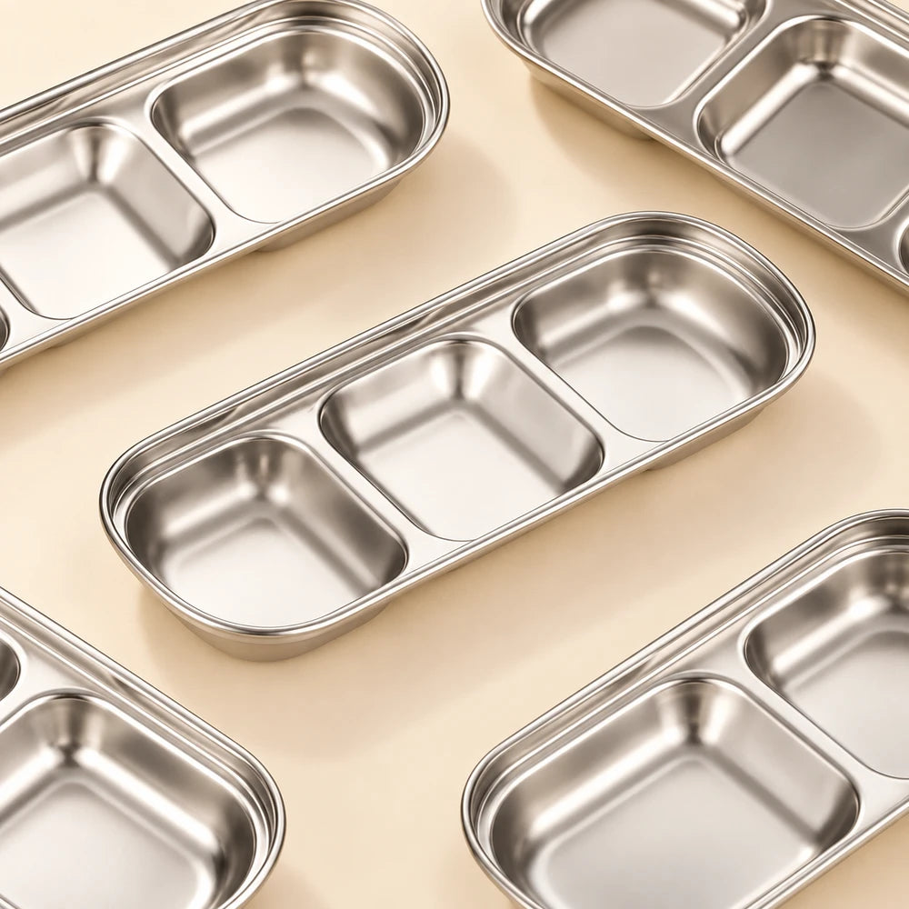 Stainless Steel 3-Compartment Dip Tray