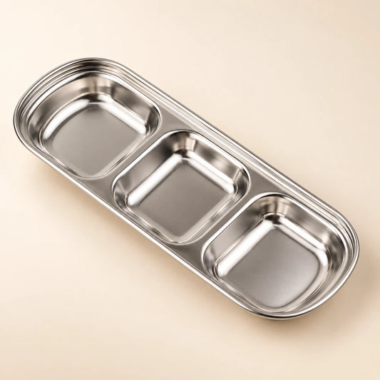 Stainless Steel 3-Compartment Dip Tray