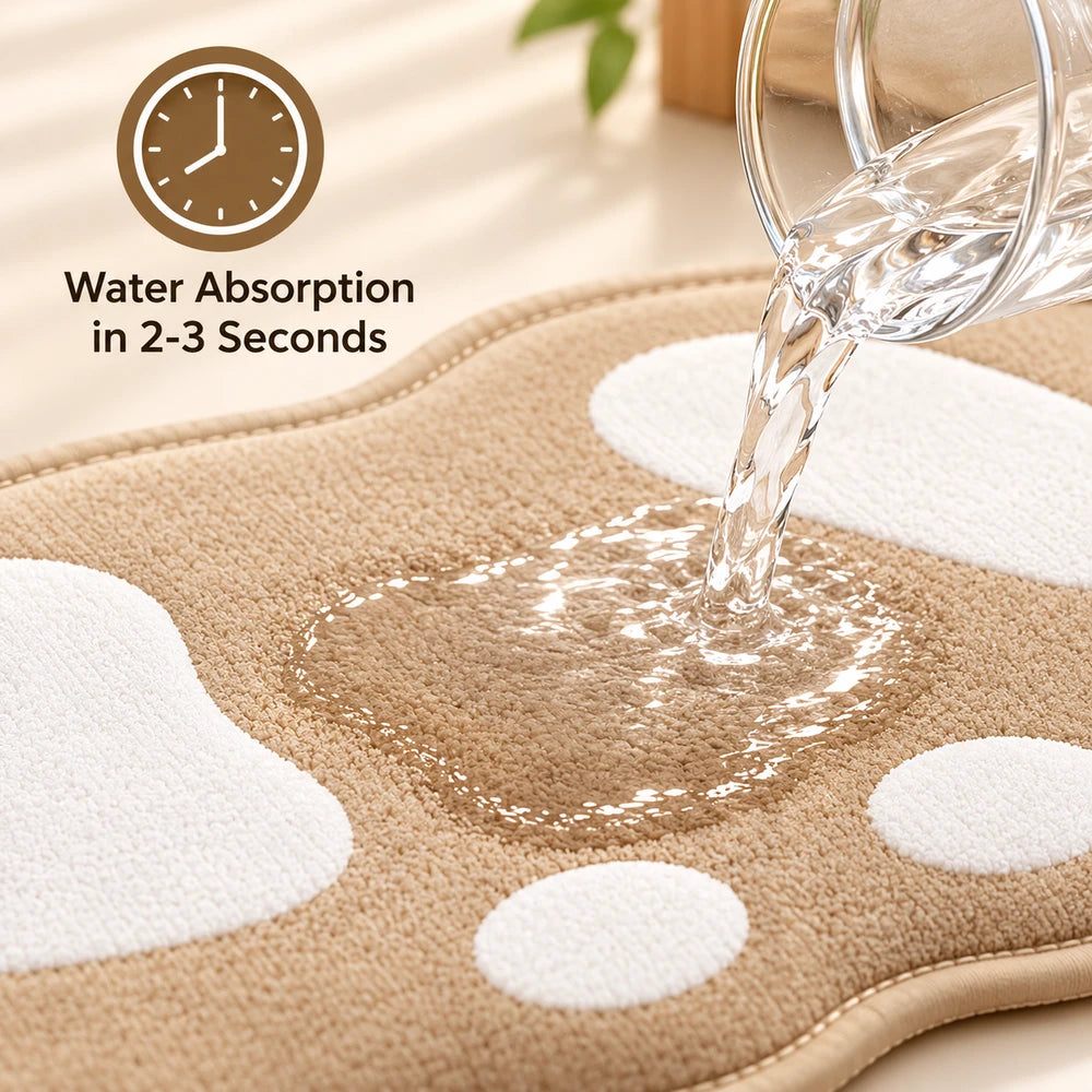 Cartoon Flannel Bathroom Mat