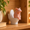Pink Pig Toilet Figurine