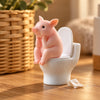 Pink Pig Toilet Figurine