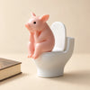 Pink Pig Toilet Figurine