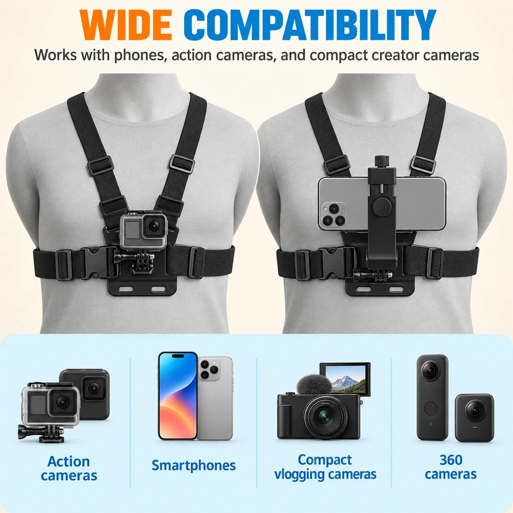 Adjustable Phone Chest Strap Holder
