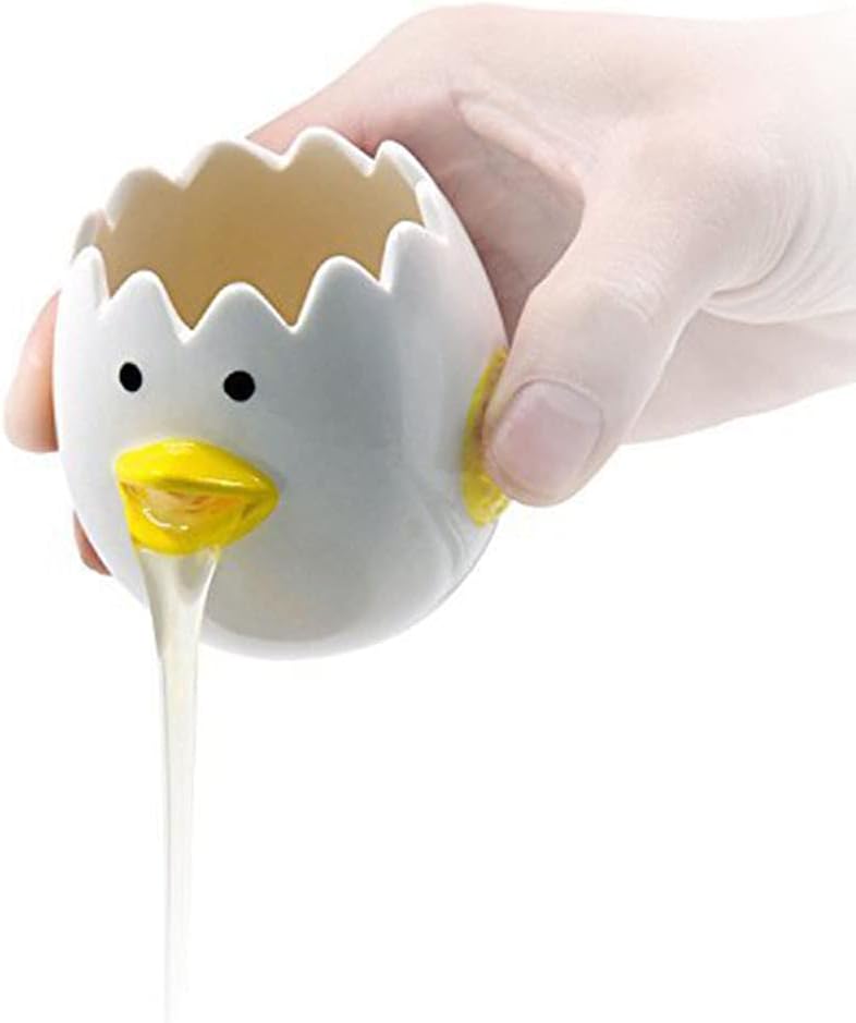 Cute Egg Separator Ceramics Vomiting Chicken Egg Yolk White Separator Practical Household Small Egg Filter Splitter