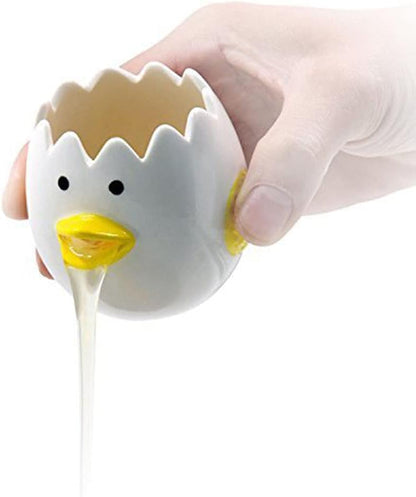 Cute Egg Separator Ceramics Vomiting Chicken Egg Yolk White Separator Practical Household Small Egg Filter Splitter
